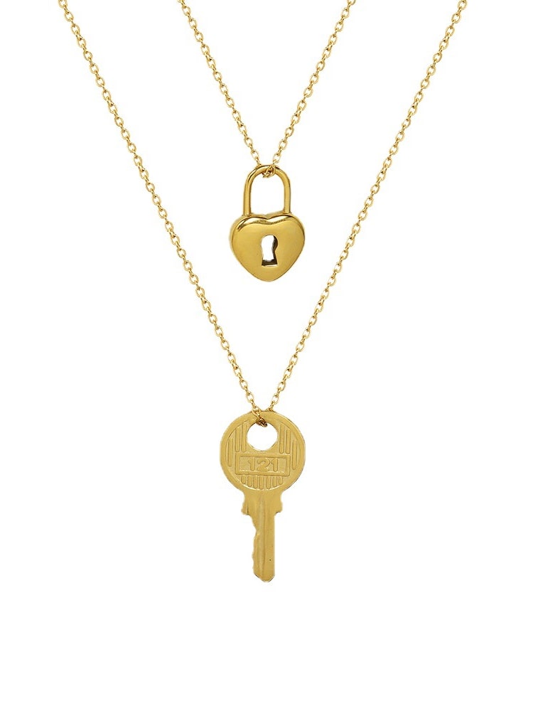 “Promises” Heart Lock & Key Necklaces Gold/Silver
