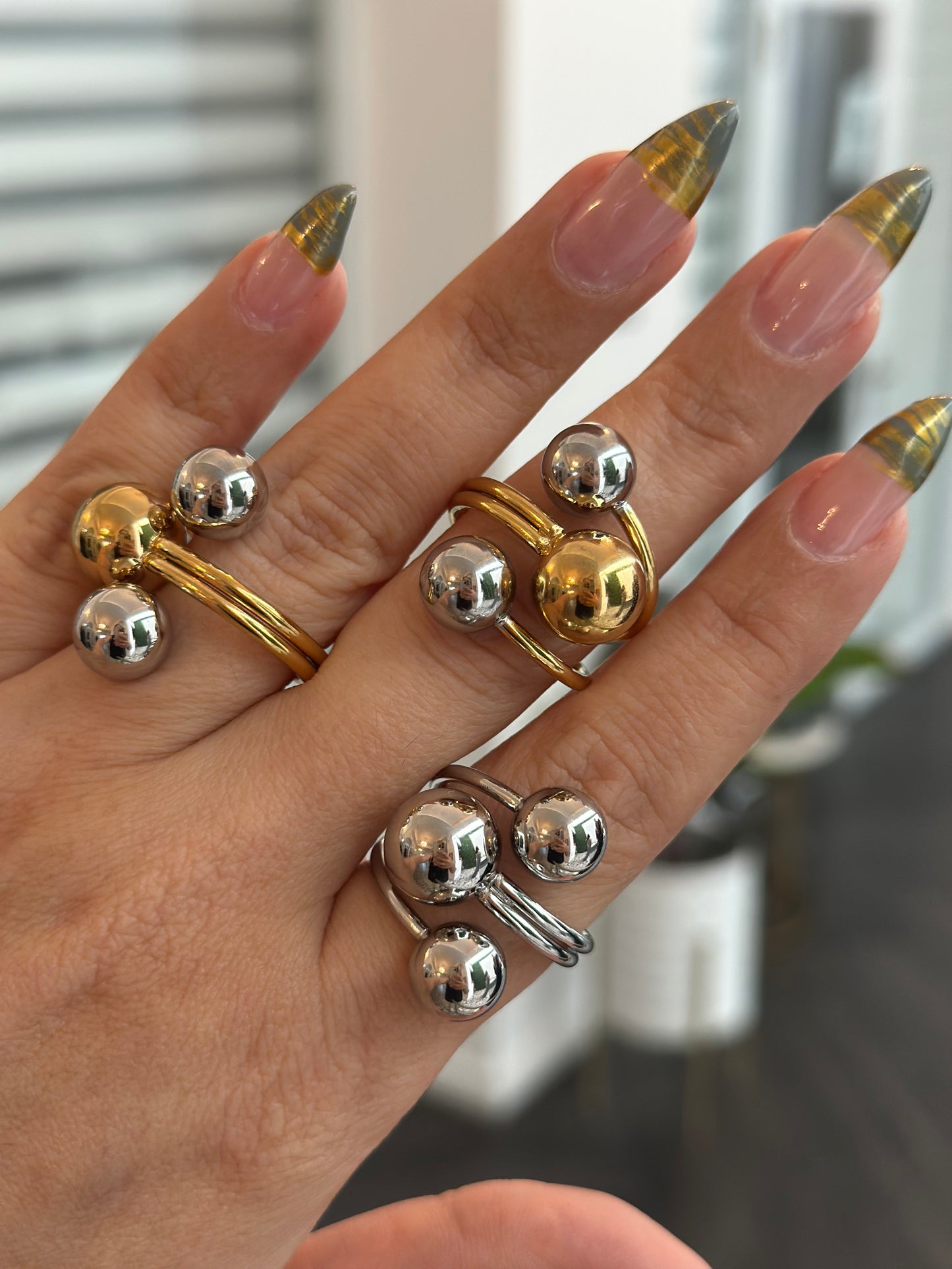 “Lida Three Sphere” Ring