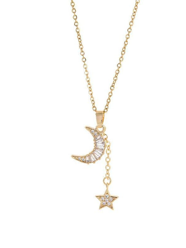 Heaven Moon Single Necklace Gold