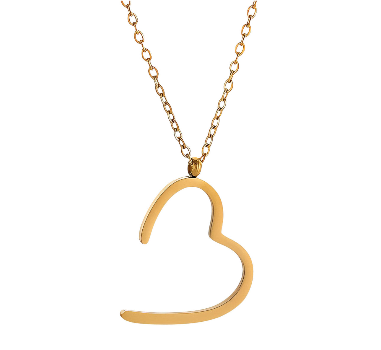 “Jael” Necklace Open Heart Gold