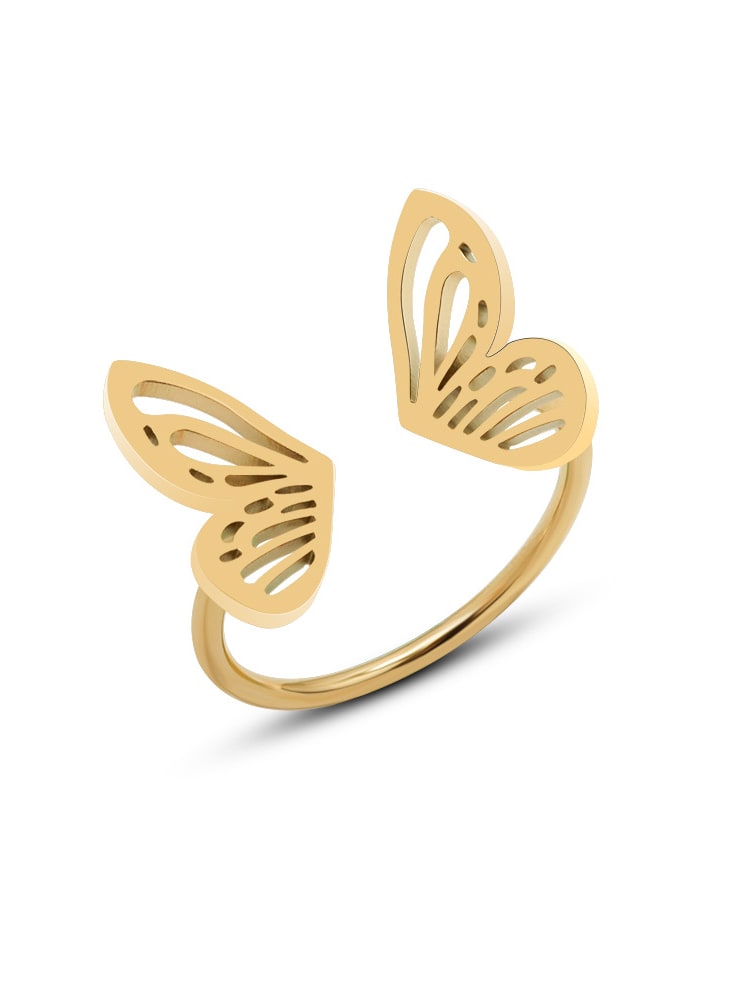Annah Butterfly ring Rilver & gold Adjustable
