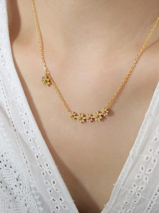 Yansy Necklace Multi Flower Gold