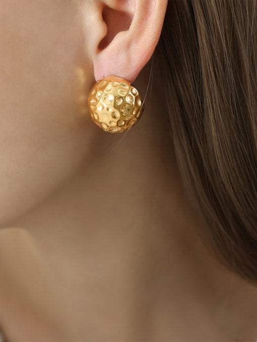 “Anna” Earrings Sphere Textured / Ring Sphere Textured