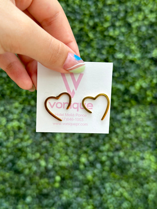 “Jael” Hearts Gold Earrings