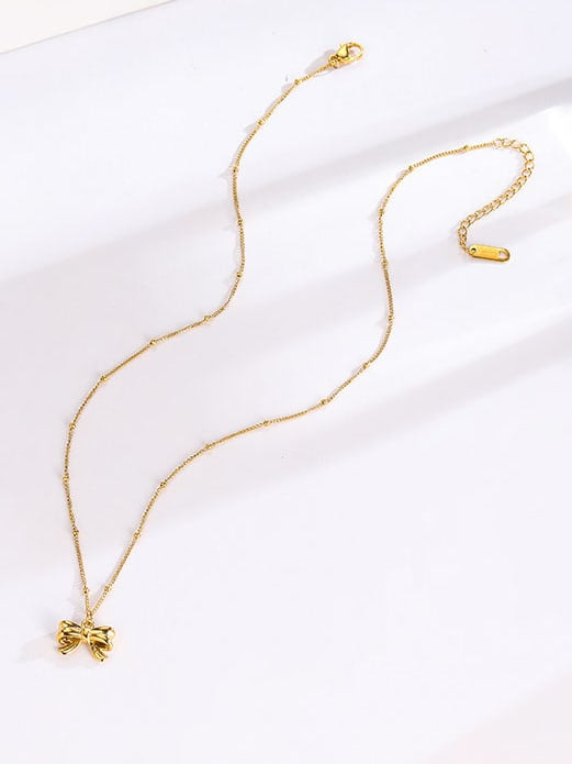 “Coquette Bow” Necklace Single  Gold