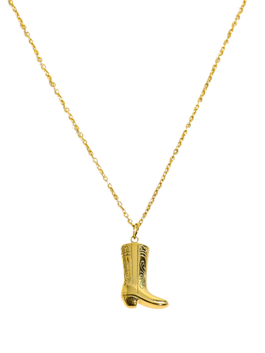 Necklace Boots CowGirl Gold