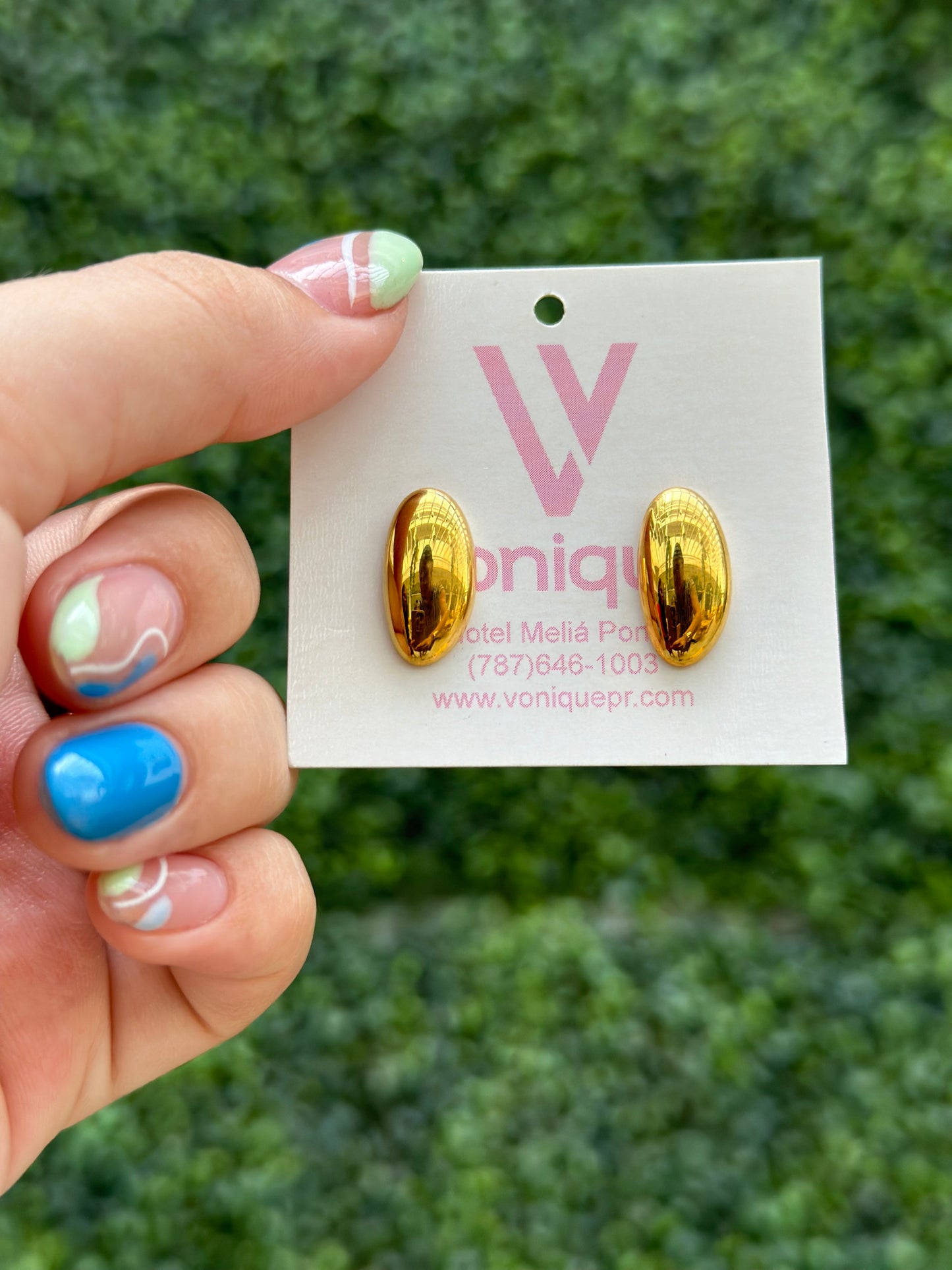 “Lydia” Oval Gold Earrings