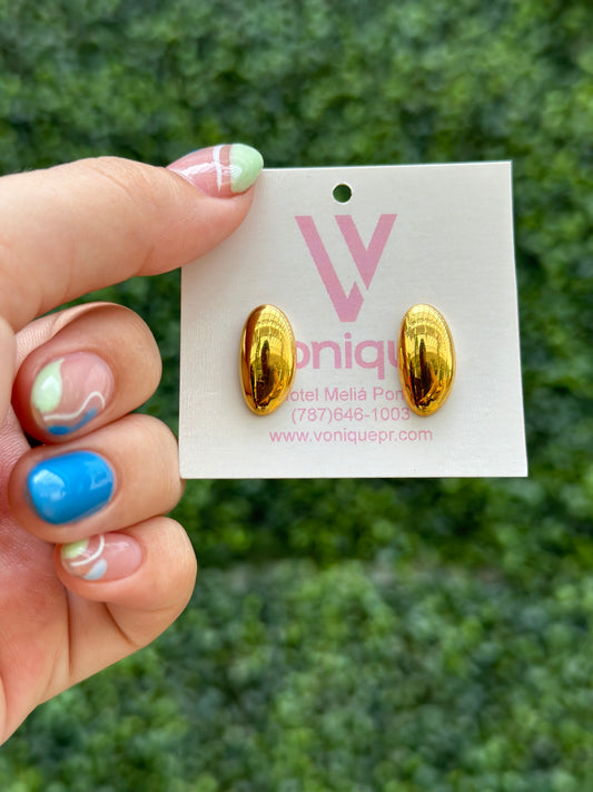 “Lydia” Oval Gold Earrings