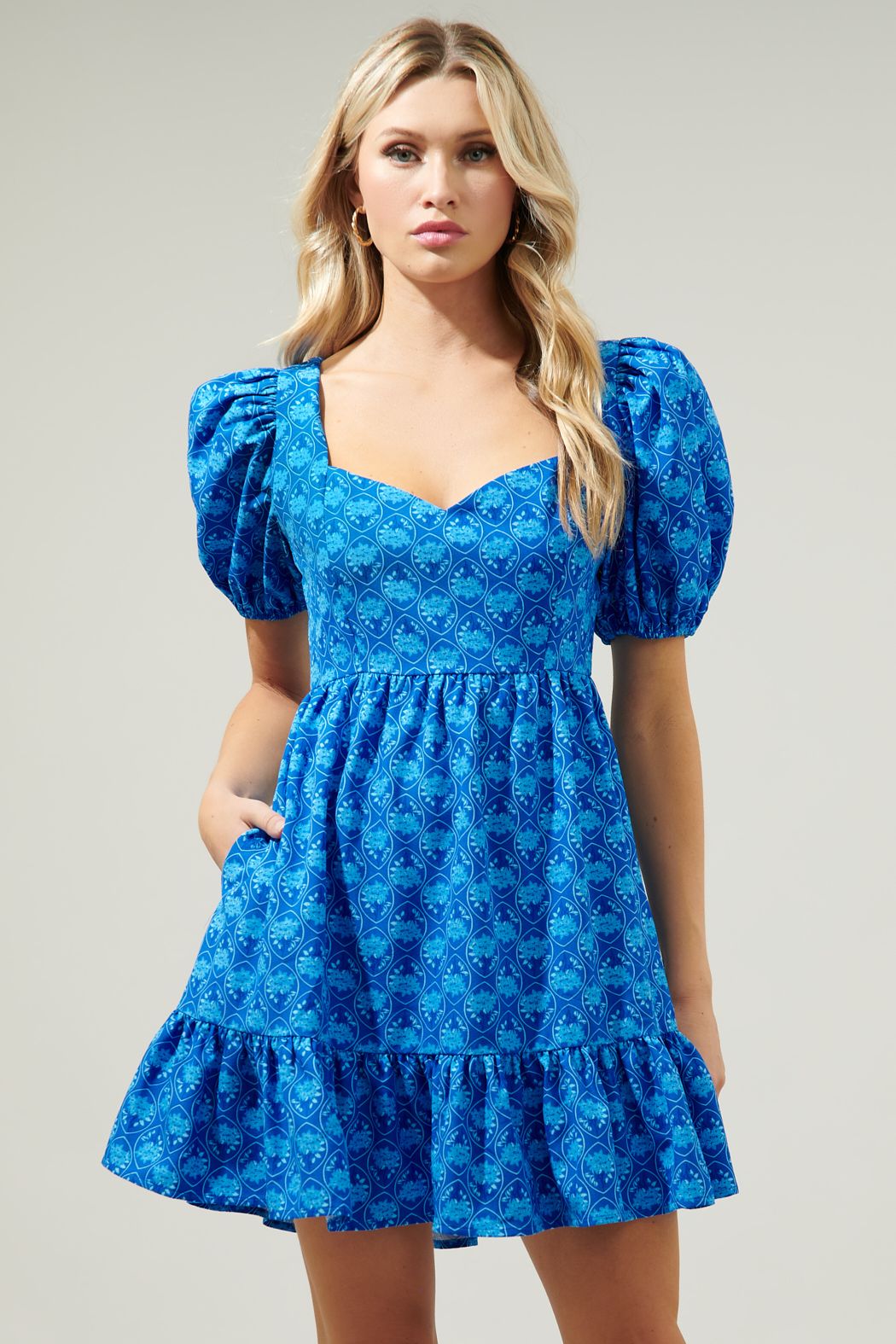 Satina Dress Romantic Blue