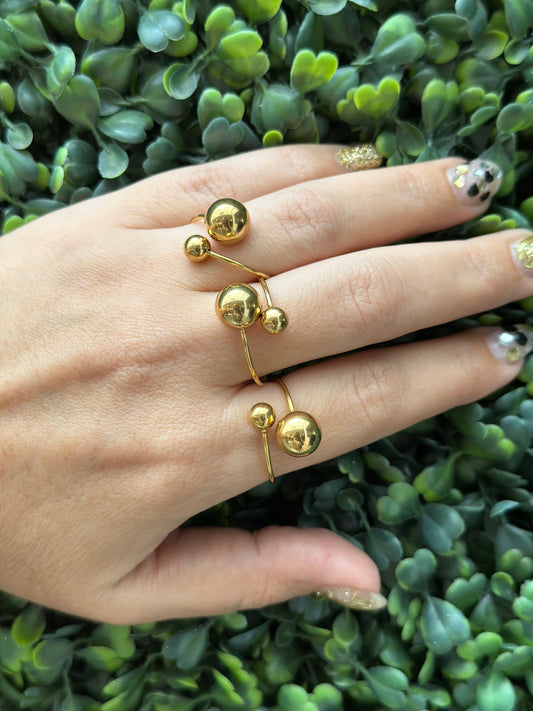 Lida Sphere Ring Gold & Silver Adjustable