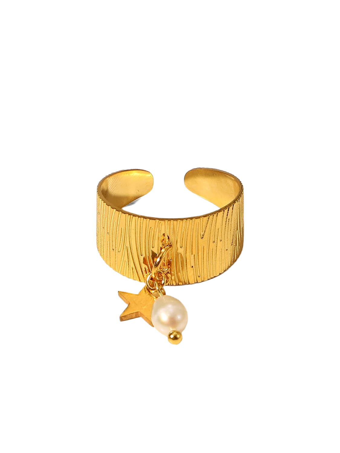 Miah Ring Adjustable Pearl & Star