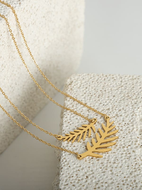 “Eva” Leaf Necklace Set