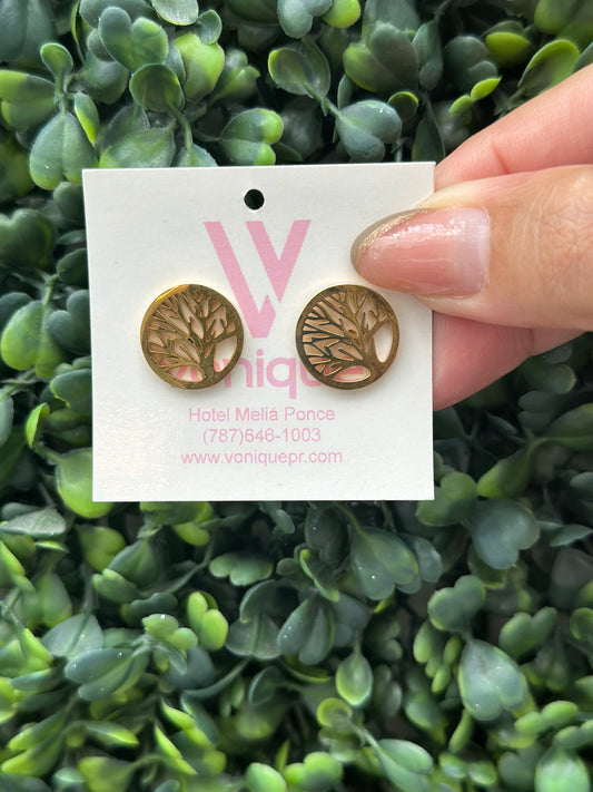 Tree of Life Earrings Gold