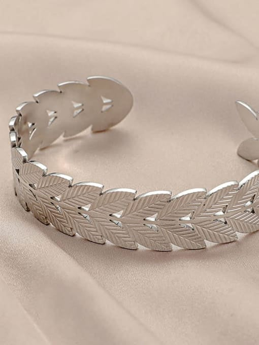 Tropical Leaf Bangle Silver