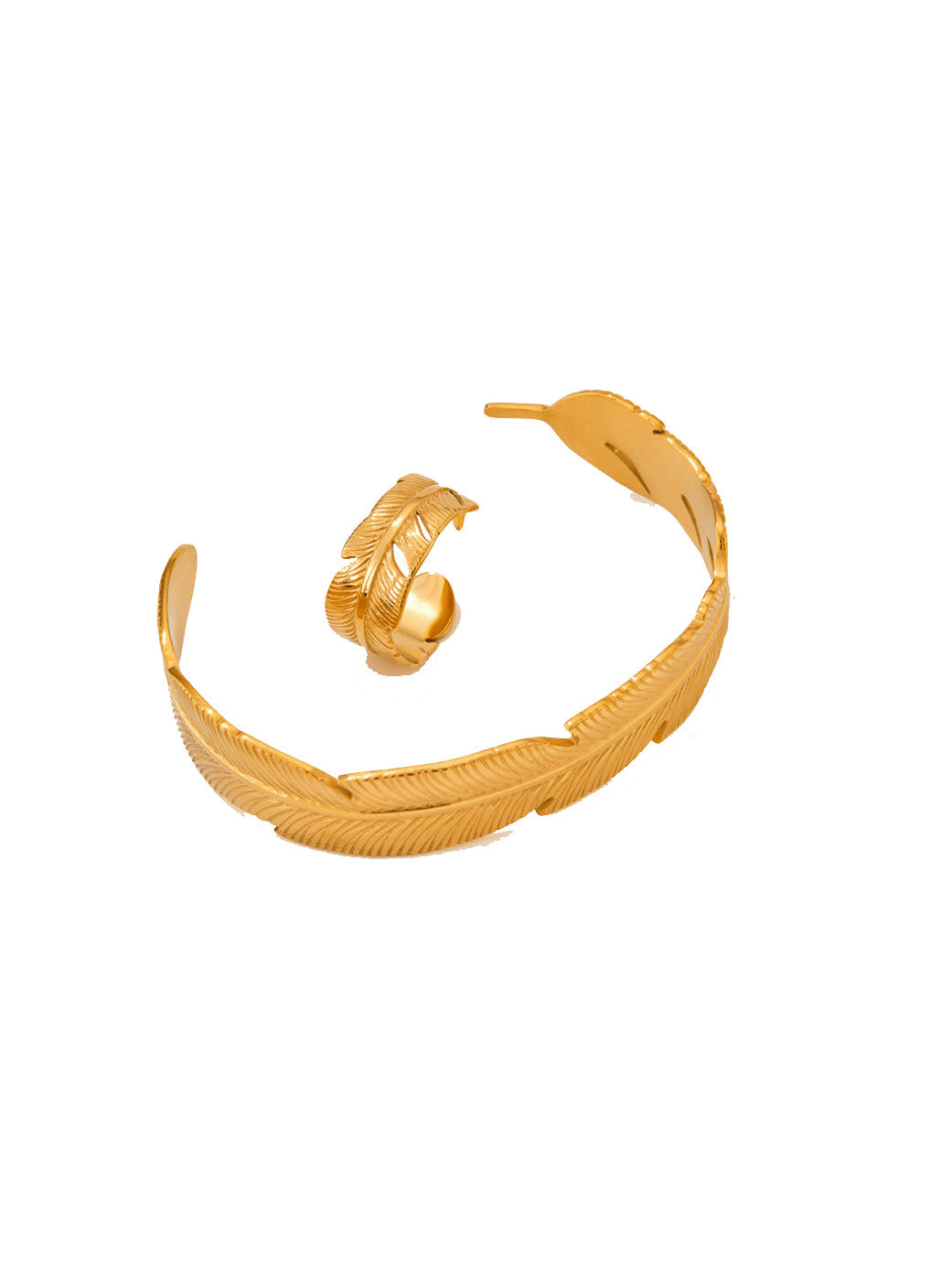 “Rajab” Bangle Feather Gold