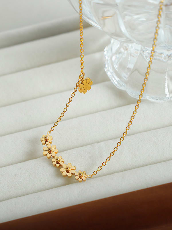 Yansy Necklace Multi Flower Gold