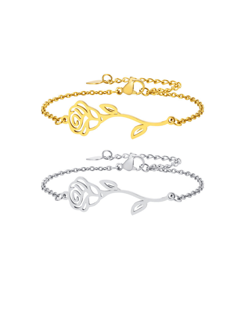 Anastashia Flower Bracelet Gold & Silver