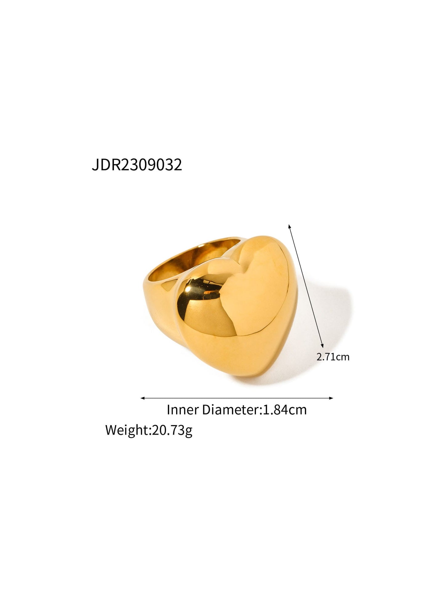 Dara Heart Gold Ring