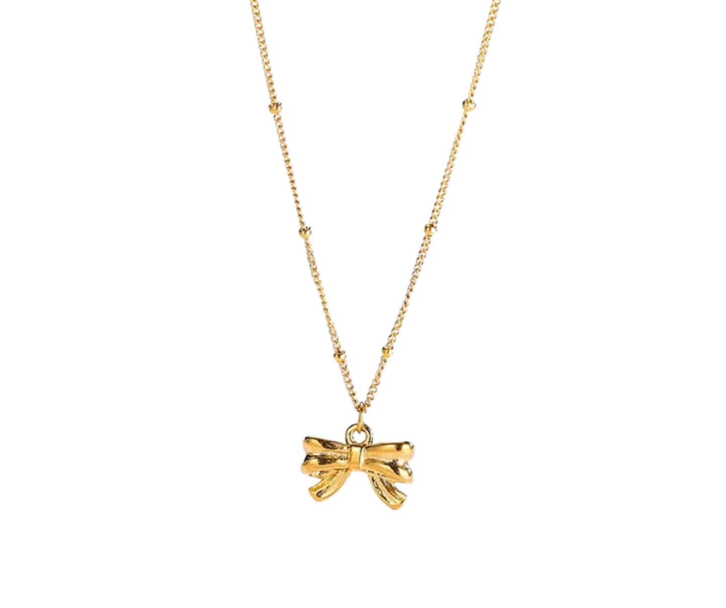 “Coquette Bow” Necklace Single  Gold