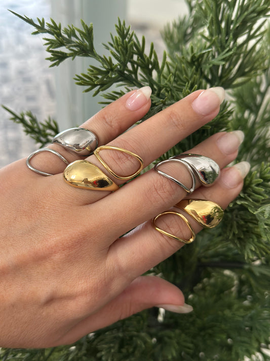 Ring Drop Gold & Silver Adjustable