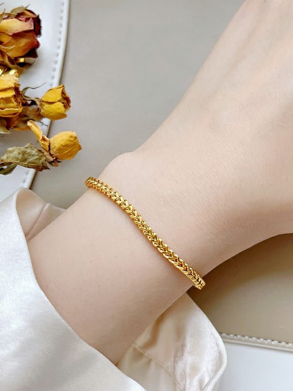 Estela Necklace & Bracelet Braid Gold