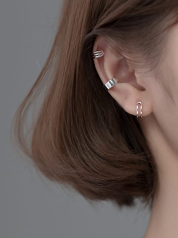 Layers Silver Ear Cuff