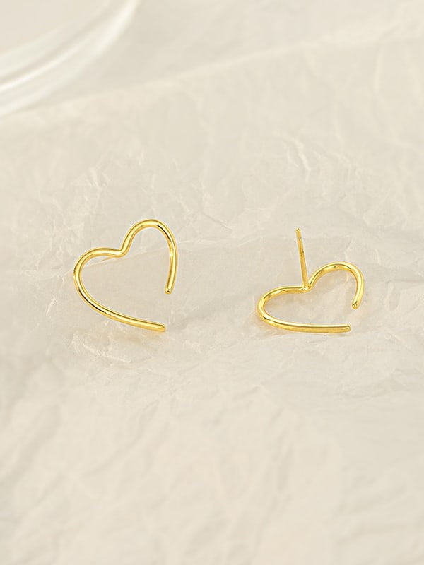 “Jael” Hearts Gold Earrings