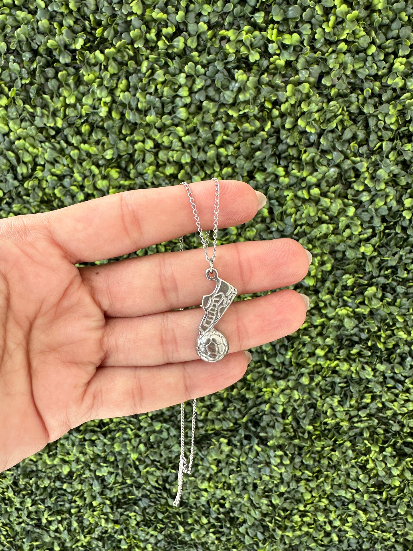 Soccer Necklace Silver