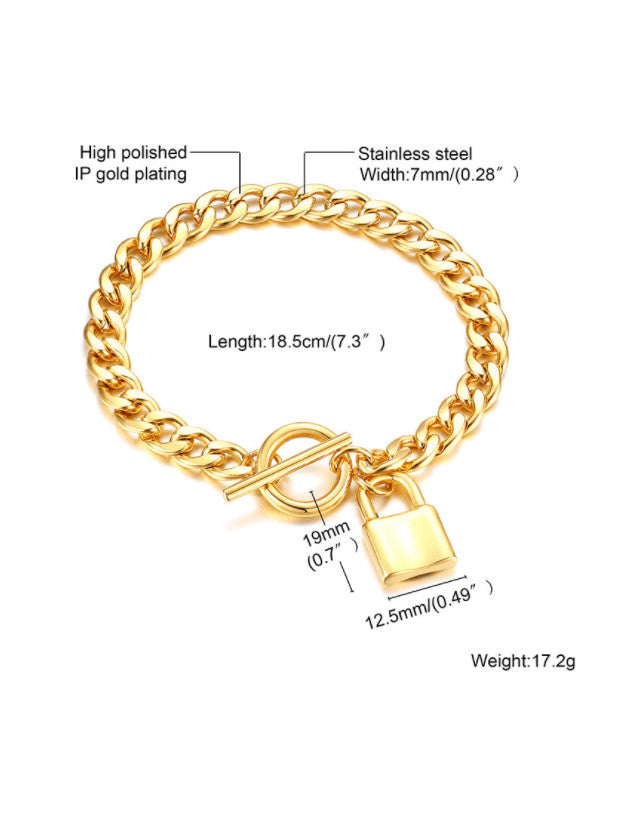 Lock Bracelet Gold