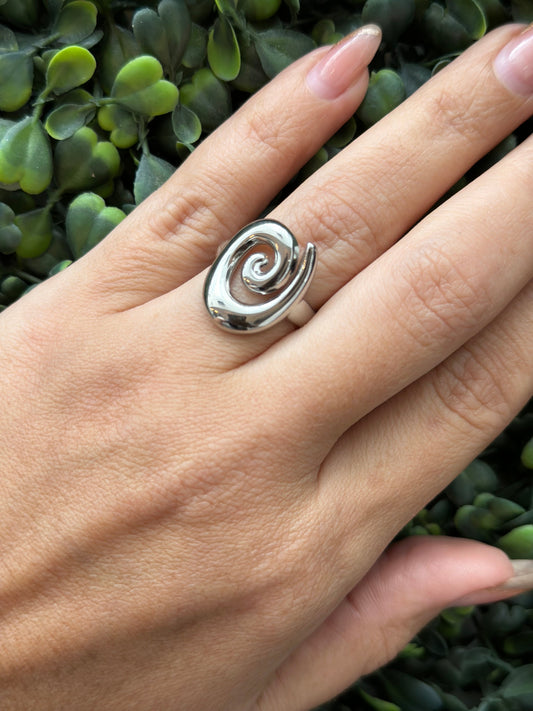 Cyclone Ring Silver Adjustable