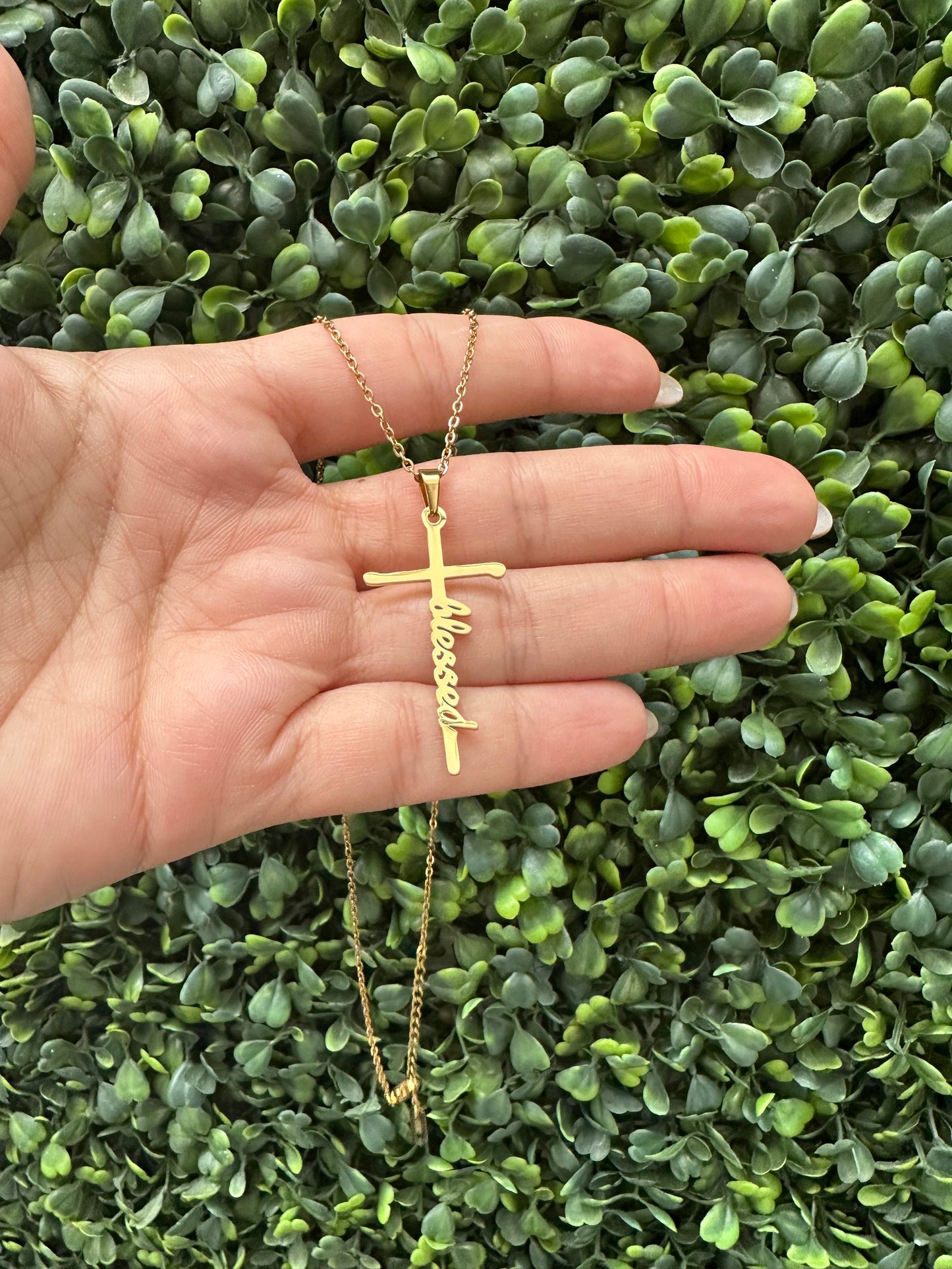 “Blessed” Necklace Gold