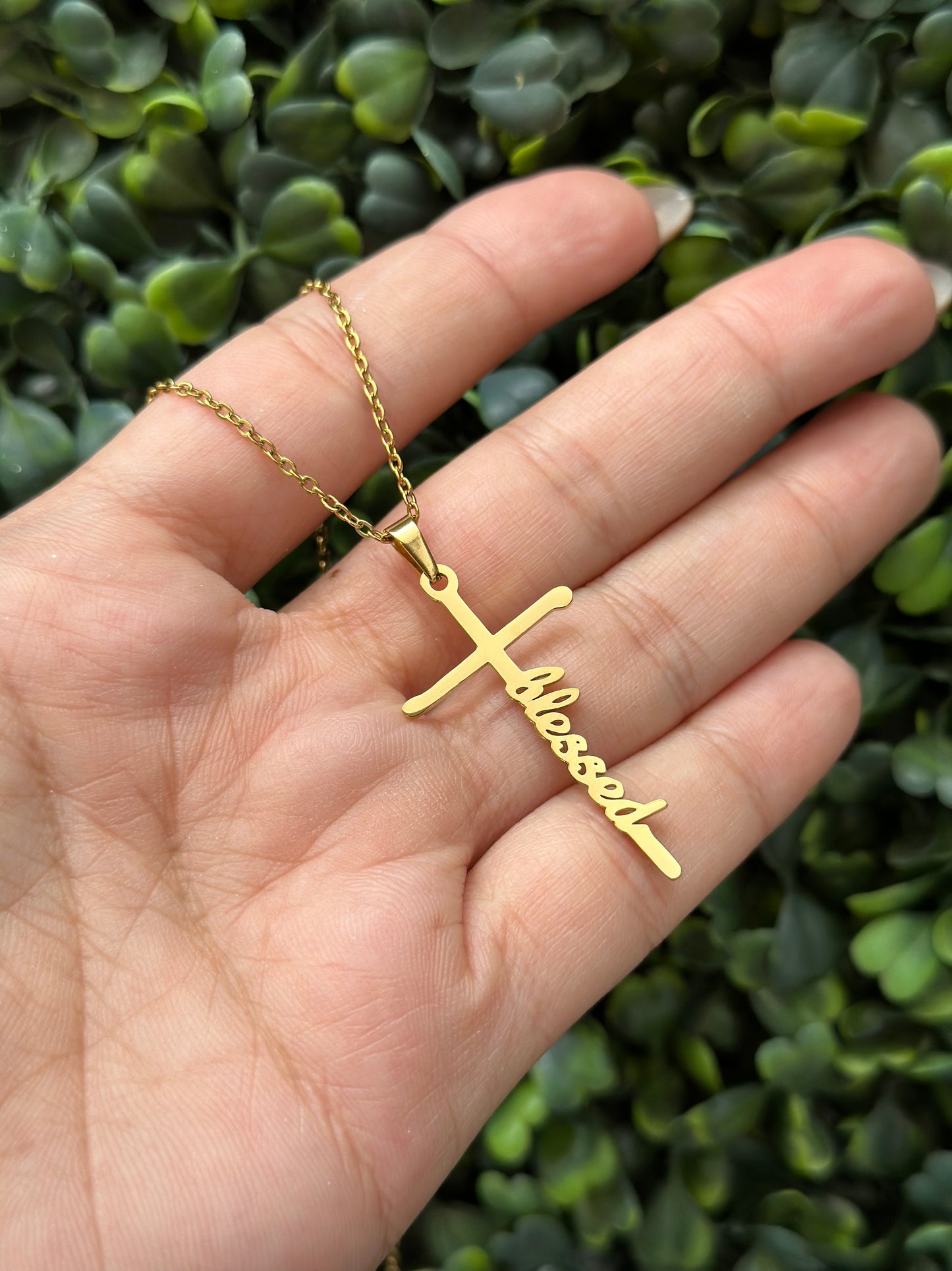 “Blessed” Necklace Gold