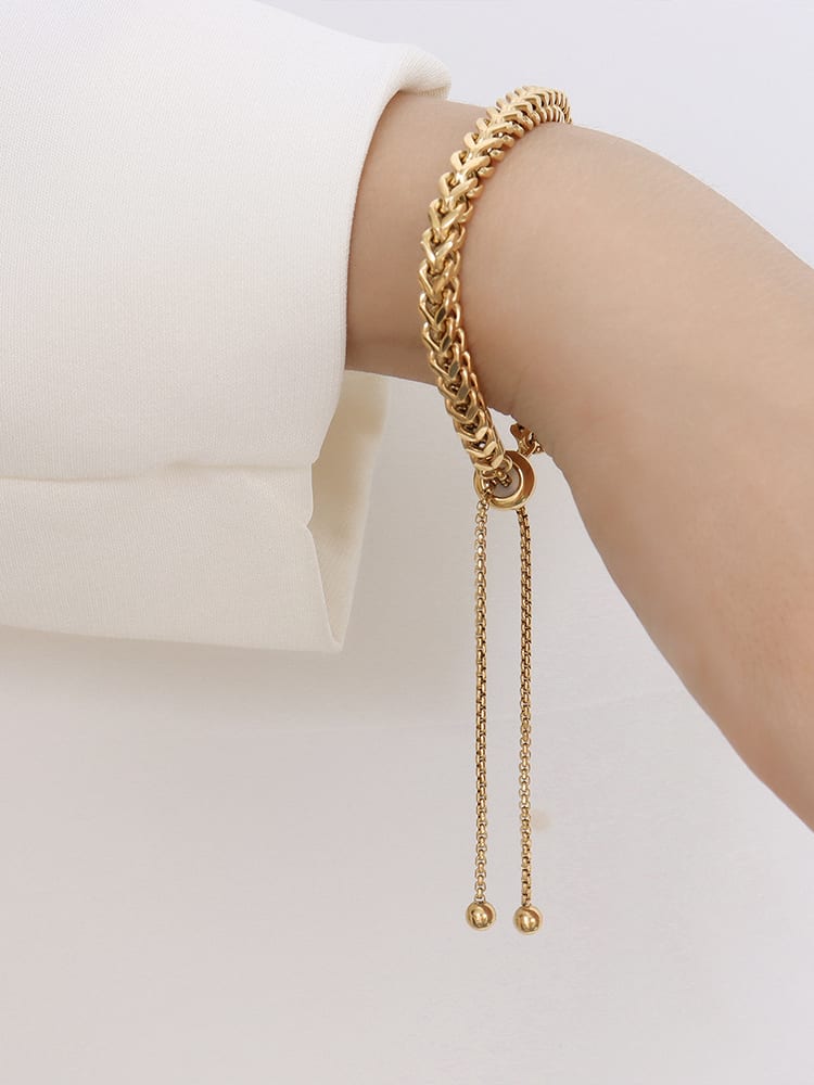 Estela Necklace & Bracelet Braid Gold