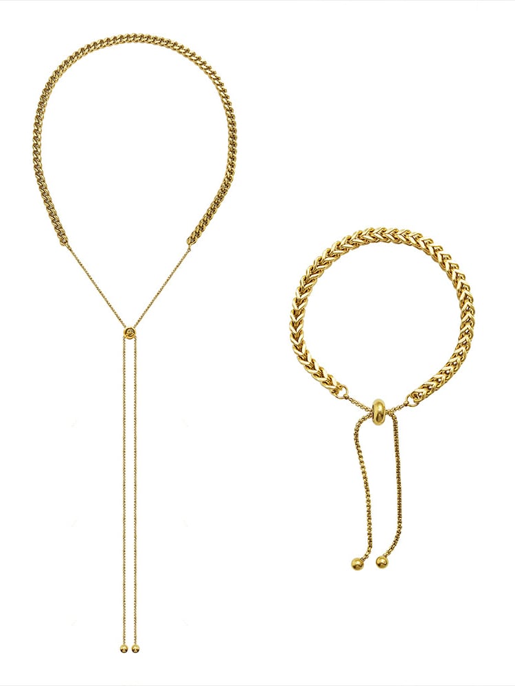 Estela Necklace & Bracelet Braid Gold